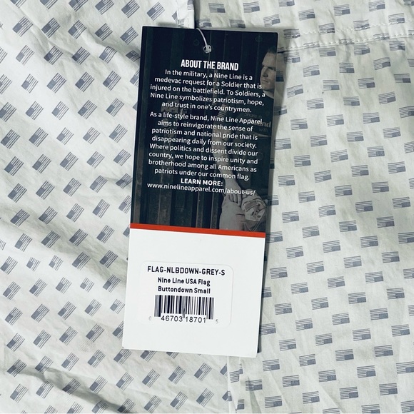 Men’s White Nine Line Button Down - Picture 7 of 8